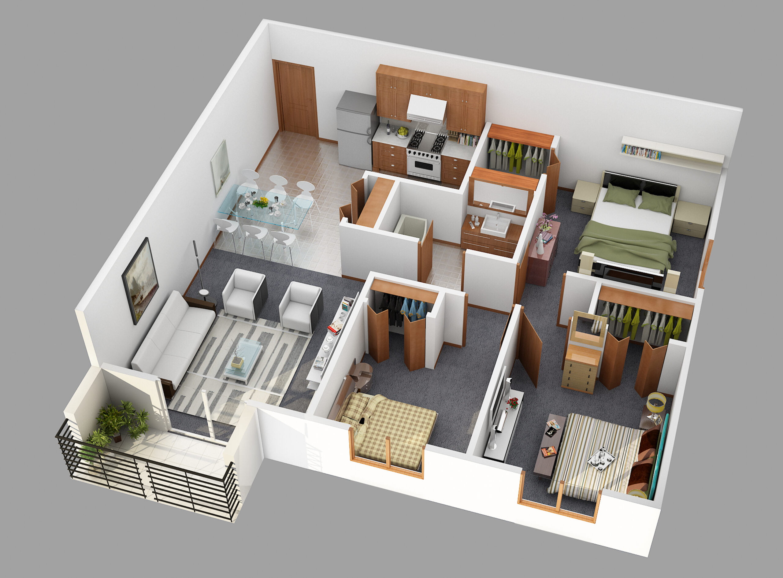 randare plan apartamente 4 camere, detalii, mobilier, decor design
